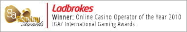Ladbrokes is the IGA online casino operator of the year 2010