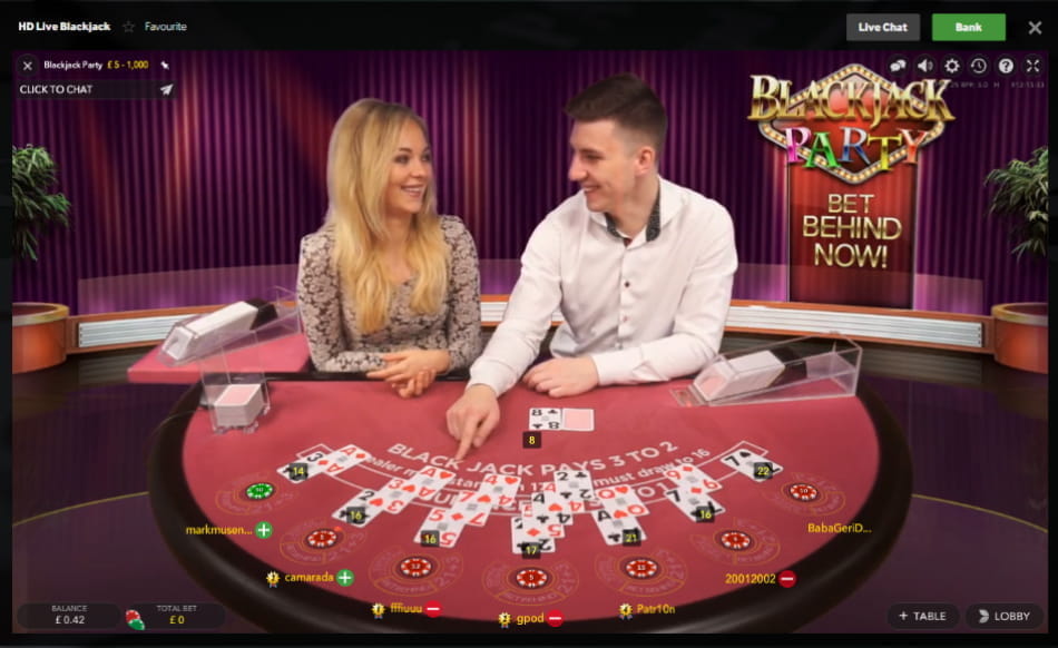 Blackjack Party at Betway Casino