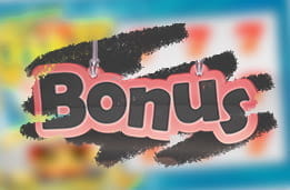 The word 'Bonus' on a colourful background.