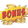The word 'Bonus' on top of a pile of gold coins.