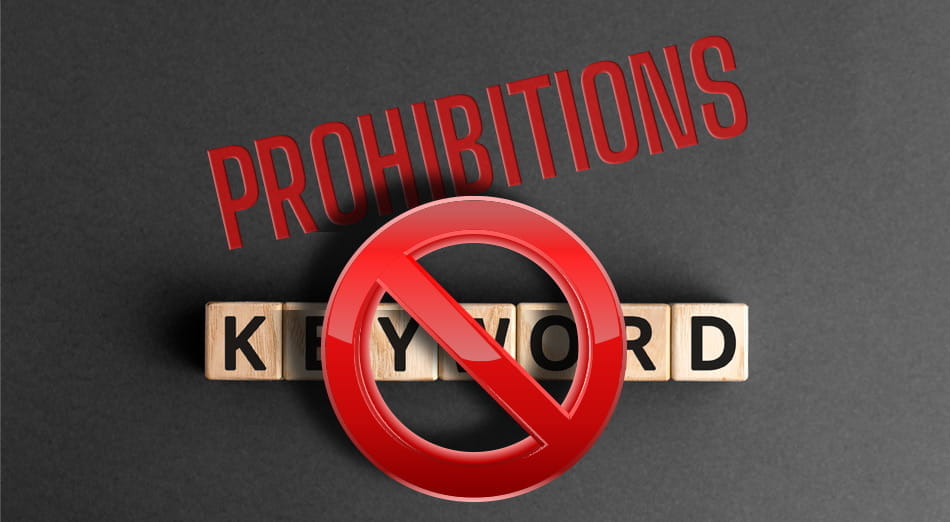 Keyword prohibition sign.