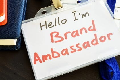 Brand Ambassador Badge on a Keyboard