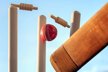 Ashes Urn on a Cricket Pitch