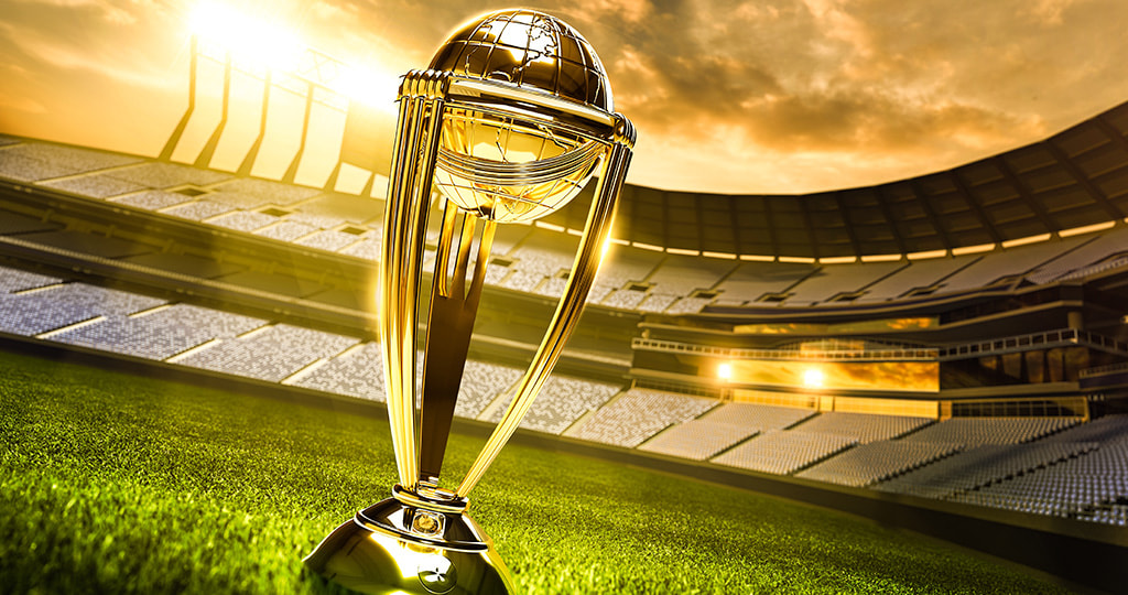 An image of the Cricket World Cup trophy 