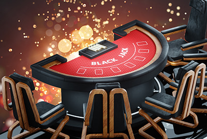 Online blackjack blackjack table with dealt hands