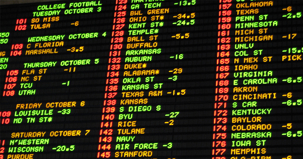 Amercian odds displayed on a large digital screen