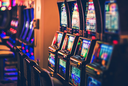 Pictures of slot machines in a land-based casino